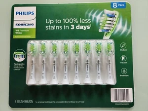 (8) Pack Philips Sonicare W3 Premium White Replacement Tooth Brush Head NEW - Picture 1 of 4