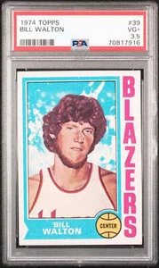 Graded 1974 Topps Bill Walton #39 Rookie RC Basketball Card PSA 3.5 Very Good + - Picture 1 of 2