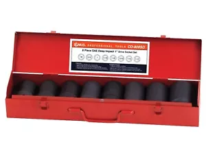 Genius Tools 8 Piece 1" Dr. SAE Deep Impact Socket Set (CR-Mo) - CD-808SD - Picture 1 of 1