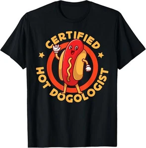 Hot Dog Adult Certified Hot Dogologist T-Shirt Hoodie - Picture 1 of 10