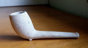 THE WORKMAN EMB CLAY PIPE WITH FOOTED BASE 1880s DUG - Picture 1 of 7
