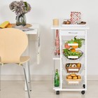 Multi-Use Kitchen Cart Trolley with Baskets,Side Racks,Drawer Worktop on wheels