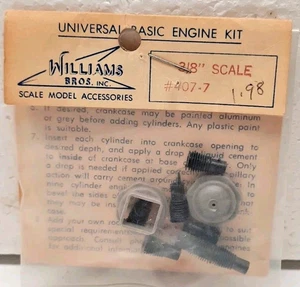 NOS 3/8" SCALE Universal Basic Engine Plastik Modellbausatz Williams Bros 407-7 - Bild 1 von 3