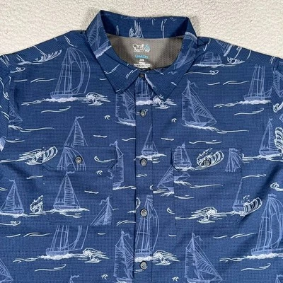 Croft & Barrow 衬衫男式 2XB 蓝色帆船速干通风轻便休闲 — 第 1/4 张图片