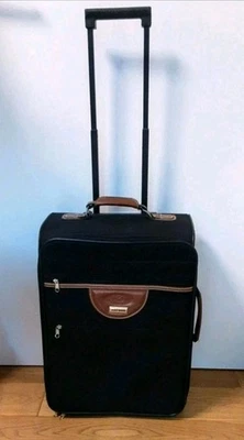 OXFORD Vintage Reisekoffer/Trolley mit 2 Rollen Retro Reisekoffer Schwarz - Bild 1 von 4