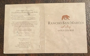 Rancho San Marcos GC Used Scorecard - Santa Barbara, CA - Picture 1 of 2