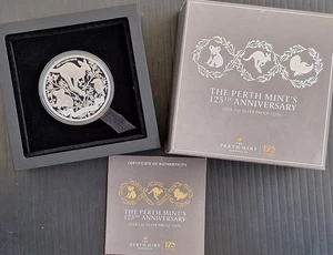 2024 Australia 125th Anniversary Perth Mint 1oz Silver (99.9%) $1 proof Coin - Picture 1 of 6