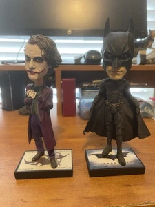 NECA Batman The Dark Knight Headknockers Lot Of 2 Batman And Joker DC Bobblehead - Picture 1 of 4