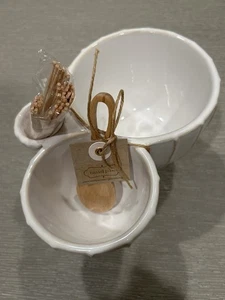 Mud Pie Footed Dip Toothpick Set Brand New - Picture 1 of 6
