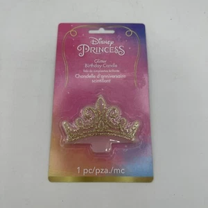 DISNEY PRINCESS Once Upon a Time GLITTER CANDLE ~ Birthday Party Supplies Cake - Picture 1 of 3