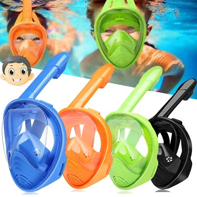 Kids Snorkel Face Mask Swimming Scuba Full Anti-Fog Diving 4-11 Years For Gopro  - image 1 of 4