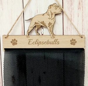 Staffordshire Bull Terrier Dog Puppy Rosette Holder 6mm Oak Veneer Hanger - Picture 1 of 6