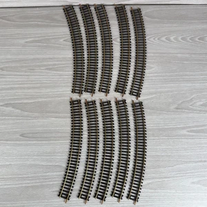 HO Scale Bachmann Vtg Brass Track Lot of 10 Curved Pieces 18" R 30 deg Used - Picture 1 of 11