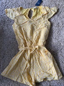 NWT Abercrombie Kids Romper Girls 11/12, Yellow Floral - Picture 1 of 4