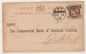 1888 EDINBURGH SANT'ANDREWS X DUPLEX CON BARRE TAGLIATE 1/2d BANCA COMMERCIALE CANCELLERIA - Foto 1 di 3