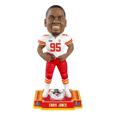 Chris Jones #95 Kansas City Chiefs Super Bowl LVII Champions 8 дюймов качающаяся голова - Изображение 1 из 2