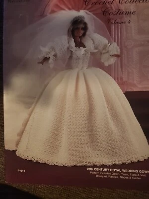 ROYAL WEDDING GOWN PRINCESS DIANA FASHION DOLL CROCHET PATTERN BOOKLET..BEAUTIFU - Image 1 of 4