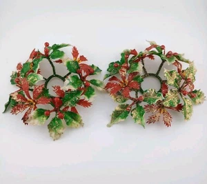 Vintage Weihnachtsstern Stechpalme Beere Weihnachten Kegel Kerzenring Vintage Kunststoff Goodness - Bild 1 von 11