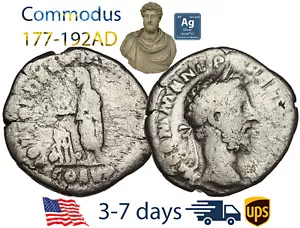 Ancient Roman Empire Coin Silver Denarius COMMODUS 177 - 192 AD Authentic #20773 - Picture 1 of 3