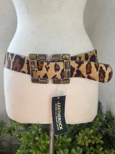 Ledergürtel Leopardenmuster Tigerauge Schnalle Neu mit Etikett Gr. 36 - Bild 1 von 11