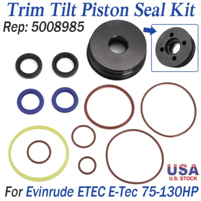 For Evinrude etec e-tec Trim Tilt Seal Kit 5008985 W End Cap 75-130hp 05' - 19' - Image 1 of 4