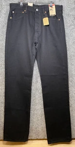 Levis Men's 501 34 x 34 Original Fit Jeans Straight Leg Button Fly Black - Picture 1 of 11