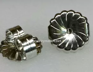 PAR Jumbo 9,4 mm GRANDES Oro Blanco 18k Monstruo Pendientes Fricción Empuje Backs Tuercas - Imagen 1 de 6