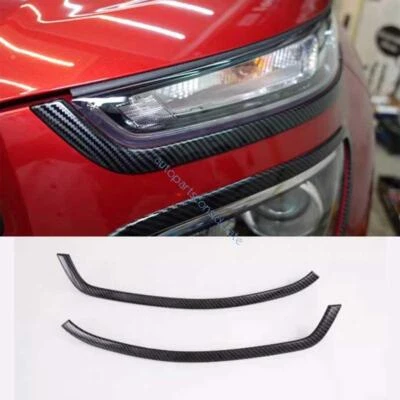 Tira de párpados de faros delanteros de fibra de carbono ABS para Hyundai Venue 20-2024 Foto 1 de 4