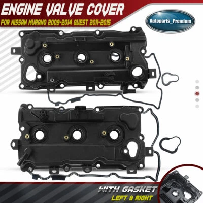 2x Engine Valve Cover w/ Gasket for Nissan Murano 2009-2014 Quest 2011-2014 3.5L - Image 1 of 4