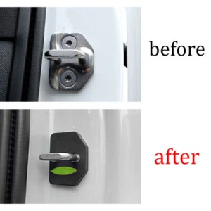 Matte Black Door Lock Buckle Protection Trim 4PCS Fit For Volvo XC90 2016-2023 - Picture 1 of 7