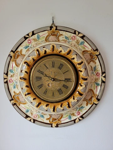 Vintage Hand painted Ceramic Italian wall clock Cover