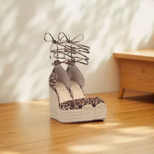 Jessica Simpson Women Weyla Lace Up Espadrille Wedge Sandals Natural Leopard NIB - Picture 1 of 8
