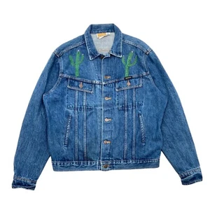 Dickies Branders Custom Drawn Art Denim Jean Jacket | Vintage 90s Designer Blue - Picture 1 of 5