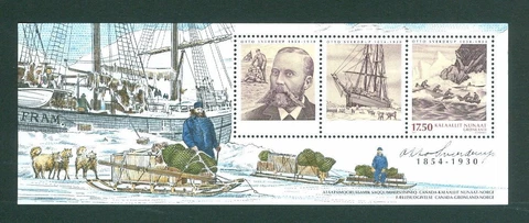 Greenland. 2004 Souvenir Sheet MNH. Otto Sverdrup. Sc# 426a  Engraver: M. Morck Cover