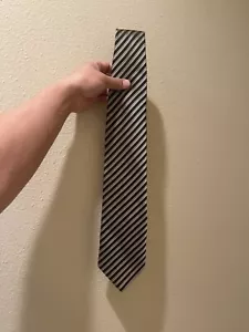 Paul Smith London Gold, Black & Silver Striped Men Tie 100% Silk Made In Italy - Picture 1 of 5