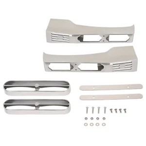 Fits Peterbilt 389 388 Double JJ Blinker Bar Silver Front Fender Light Bracket - Picture 1 of 22