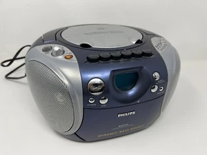 Philips Blue/Silver FM/AM Radio CD & Cassette Player AZ1141 Dynamic Bass Boost - Picture 1 of 5