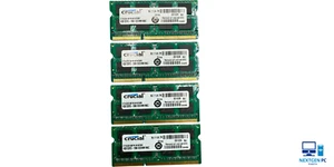LOT OF 4 - Crucial 4GB DDR3 1066 SODIMM COMPUTER RAM MEMORY CT4G3S1067M.M16FMR - Picture 1 of 6