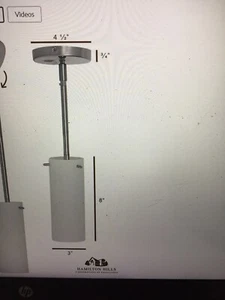 Hamilton Hills Simple Modern Opal Glass Pendant Brushed Nickel HH1015-L - Picture 1 of 1