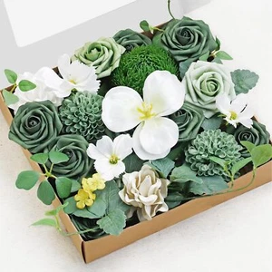 Artificial Flowers Fake Flowers Greenery Combo Box Set for DIY Wedding Bridal... - Picture 1 of 6