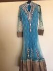 Turquoise Pyjami Long Fitted Dress With Dupata Worn Approx Size 6/8 