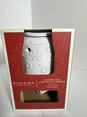 Sonoma Invierno Blanco Copo de Nieve y Remolinos Perfumado Cera Cubo Salida Calentador Nuevo en Caja  Foto 1 de 4