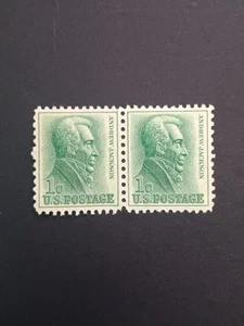 Vintage, Andrew Jackson, 1 Cent Stamp, Green RARE (2 Stamps Together) - Picture 1 of 5