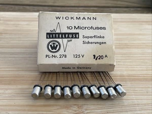 10 unidades - Microfusibles WICKMANN 278 - 1/20 A - 125 V - Dorado 2 polos - NOS - Imagen 1 de 3
