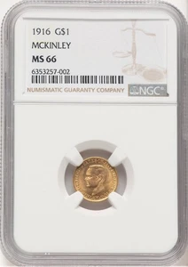 1916 G$1 McKinley Commemorative Gold NGC MS66 (778548001) - Picture 1 of 2