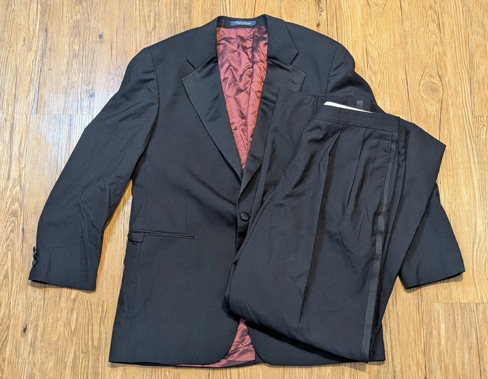 Esmoquin Ralph Lauren para hombre 100 % lana 42T negro B20 Foto 1 de 4