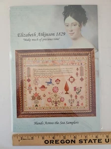 Hands Across the Sea Samplers ELIZABETH ATKINSON 1829 Cross Stitch Pattern NEW - Picture 1 of 9