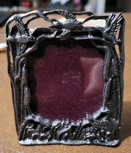 Vintage 1987 Metzke ~ Zinn Bilderrahmen passt 2 x2" Foto, Detail signiert - Bild 1 von 6