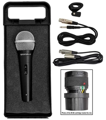 Rockville Rmc Xlr Dynamic Microphone With Cables For Vocals Dj Karaoke Podcast - Image 1 of 4
