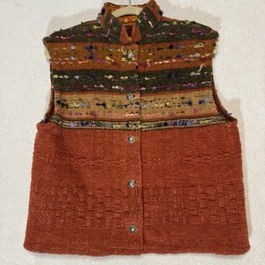 Hand Woven Chenille Vest L Southwest Greta Underwood Santa Fe Art-To-Wear USA - Picture 1 of 12